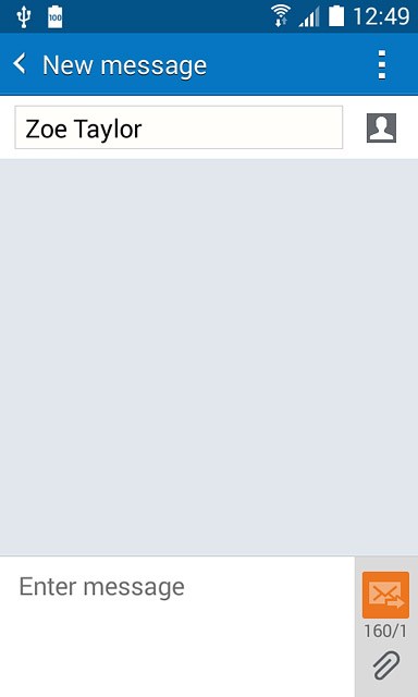 Press Enter message.Write the text for your text message.