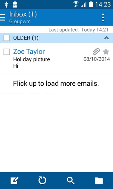 Press the new email message icon.