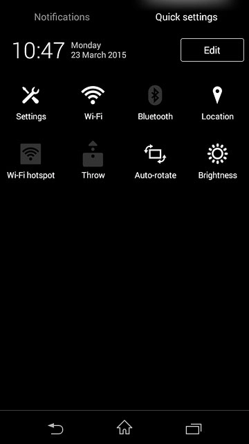 Slide two fingers down the display starting from the top edge of your phone.Press Settings.