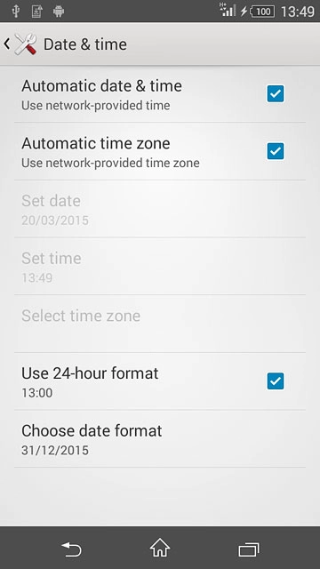 Press the home icon to return to the home screen.