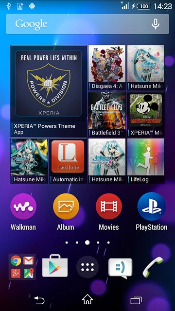 Press the menu icon.