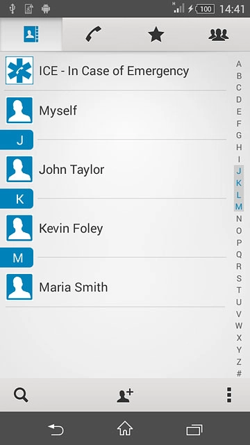 Press the new contact icon.