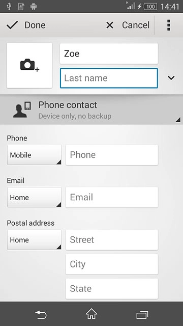 Key in the required first name.Press Last name and key in the required last name.