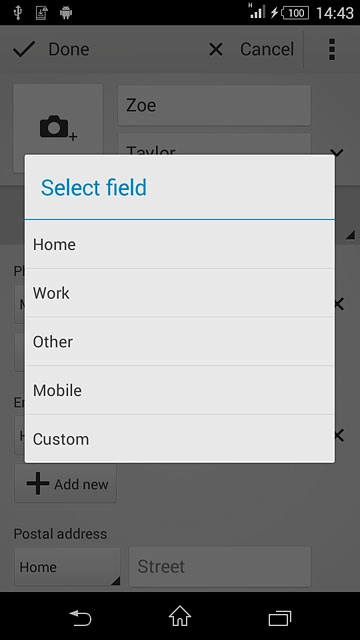 Press the required email type.