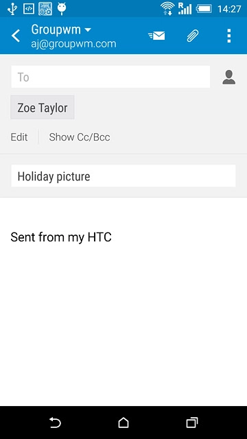 Press the text input field and write the required text.