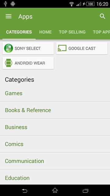 Press CATEGORIES.Go to the required category.