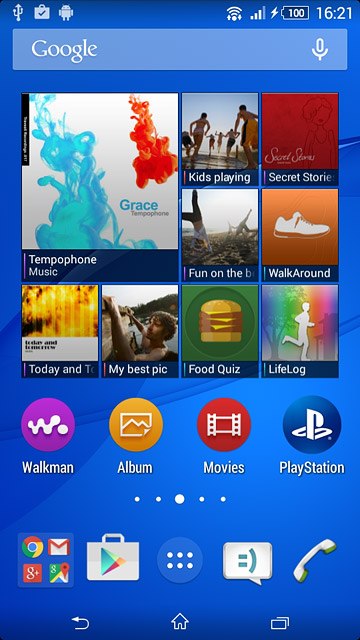 Press the menu icon.