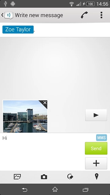 Press Send when you've finished your picture message.