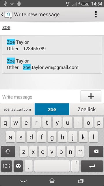 Key in the first letters of the required contact.Matching contacts are displayed.Press the required contact.Repeat the procedure to add more recipients.