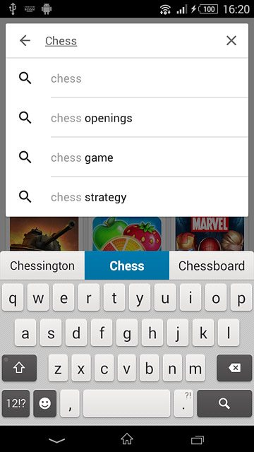 Key in the name of the required app and press the search icon.