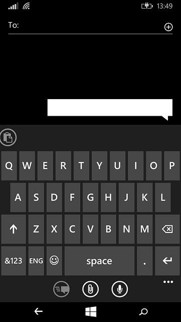 Press the language key until the required writing language has been selected.