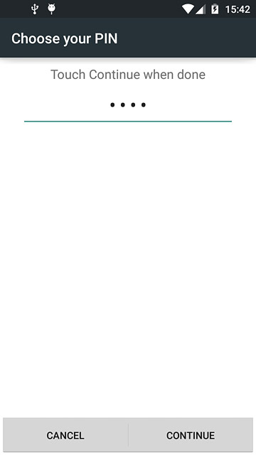Key in the required phone lock code and press CONTINUE.