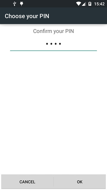 Key in the phone lock code again and press OK.
