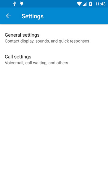 Press Call settings.After a moment the current settings are displayed.