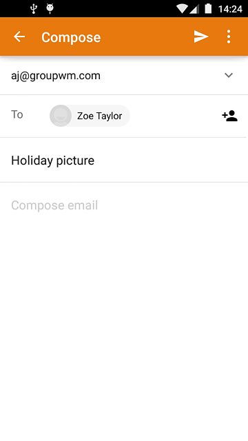 Press Compose email.Write the text for your email message.