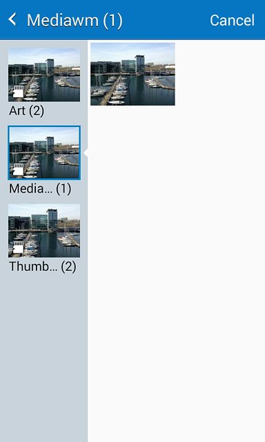 Go to the required folder.Press the required picture.