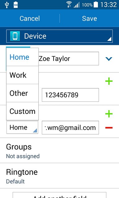 Press the required email type.