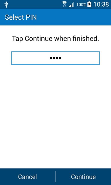 Key in the required phone lock code and press Continue.