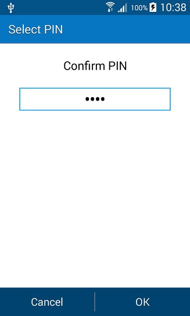 Key in the phone lock code again and press OK.