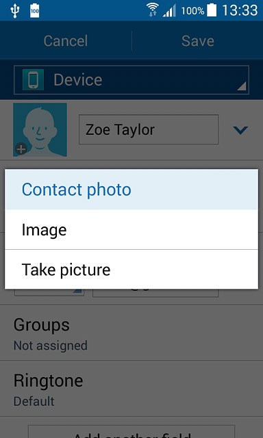 To assign a saved picture:Press Image.