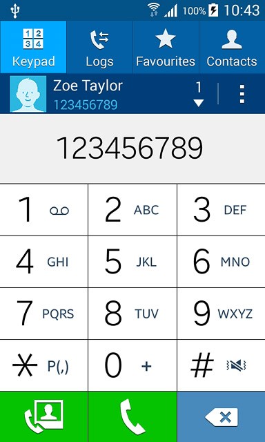 Key in the required number and press the call icon.