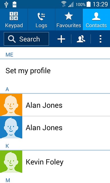 Press the new contact icon.