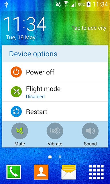 To turn off silent mode:Press Sound.