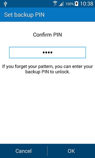 Key in the PIN again and press OK.