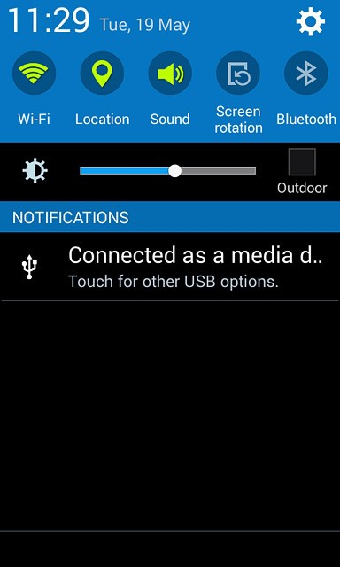 Slide your finger down the display starting from the top edge of your phone.Press the settings icon.
