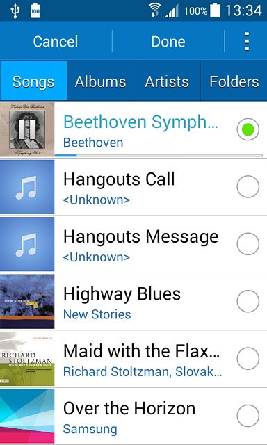 Once you've found a ring tone you like, press Done.