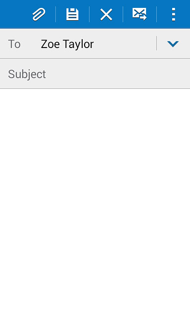 Press Subject and key in a subject for the email message.