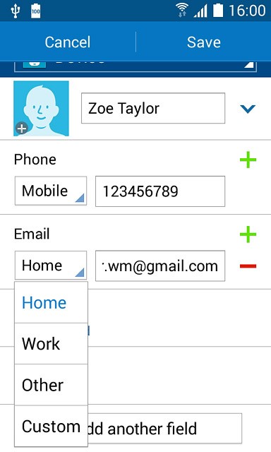 Press the required email type.