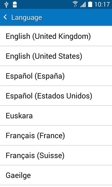 Press the required language.