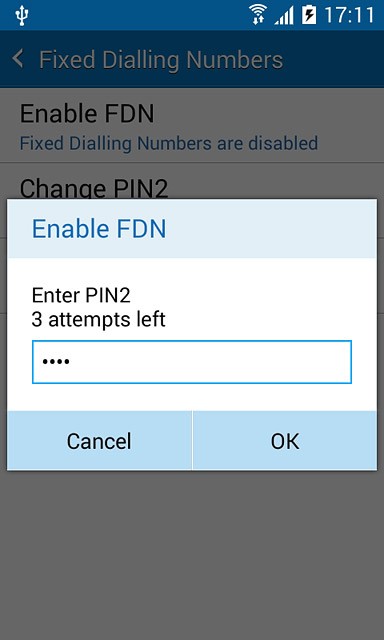 Key in your PIN2 and press OK.