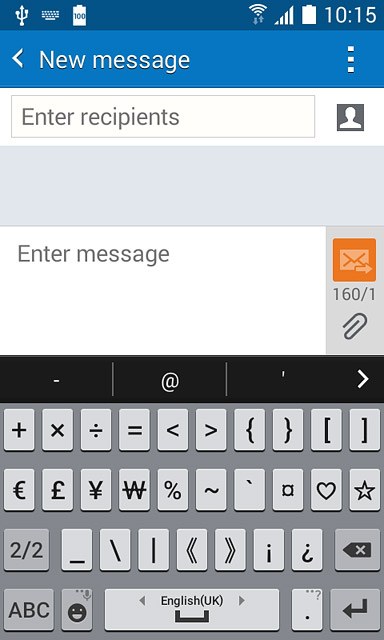 Press ABC to return to text input.