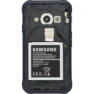 Place the battery in your phone, top first, matching the battery contacts with the phone contacts and press the battery into place.
