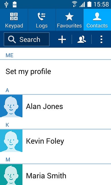 Press the new contact icon.