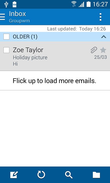 Press the new email message icon.