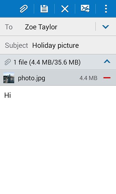 Press the send icon when you've finished your email message.