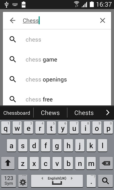 Key in the name of the required app and press the search icon.