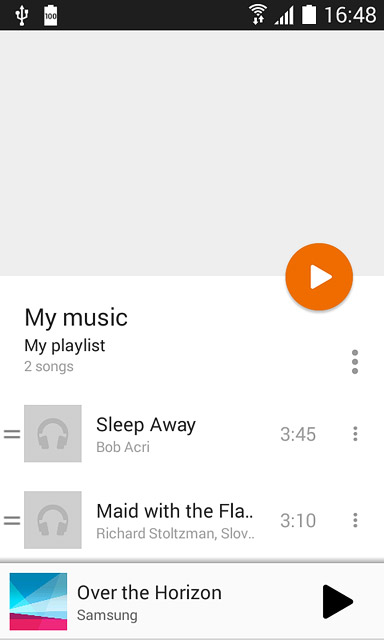 Go to the required audio file.Press the required audio file.