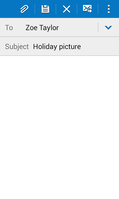 Press the text input field.Write the text for your email message.