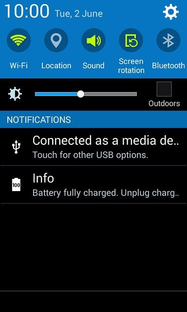 Slide your finger down the display starting from the top edge of your phone.Press the settings icon.