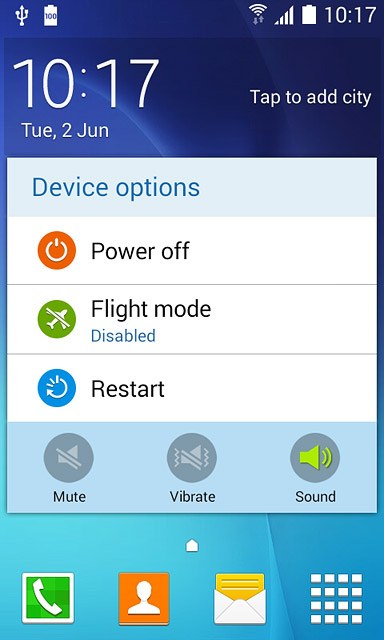 To turn on silent mode:Press Mute.