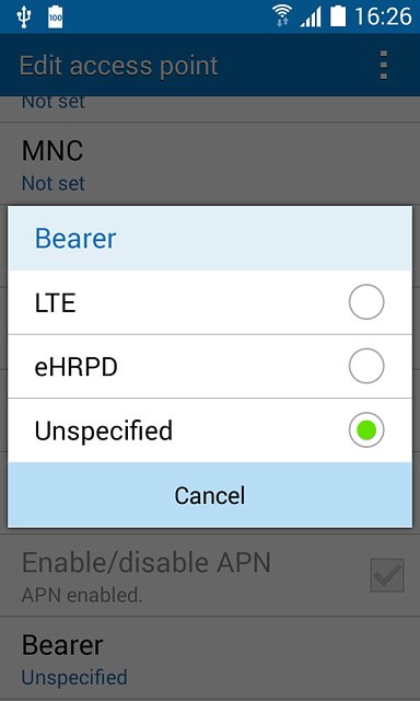 Press Unspecified.