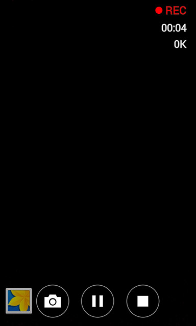 Press the stop icon to stop recording.The video clip is automatically saved.