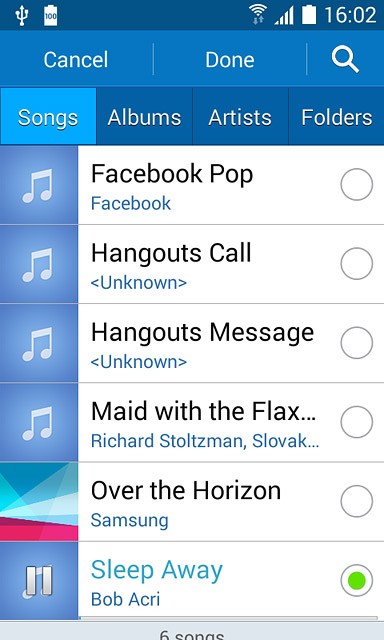 Once you've found a ring tone you like, press Done.