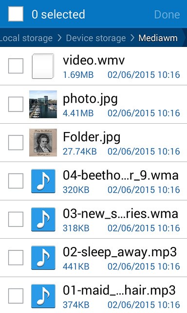 Press the box next to the required file.