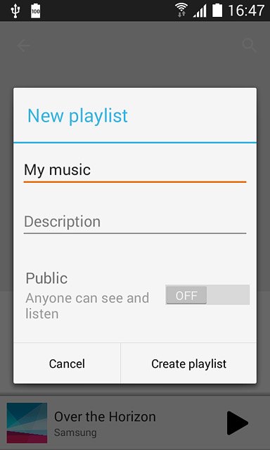 Press Create playlist.