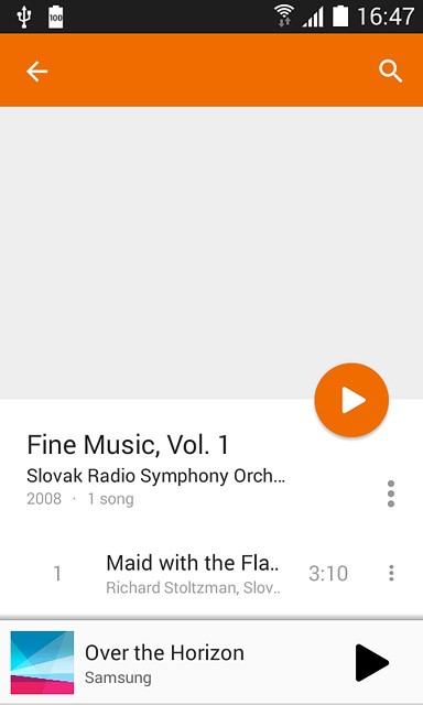 Go to the required audio file.Press the menu icon next to the required audio file.